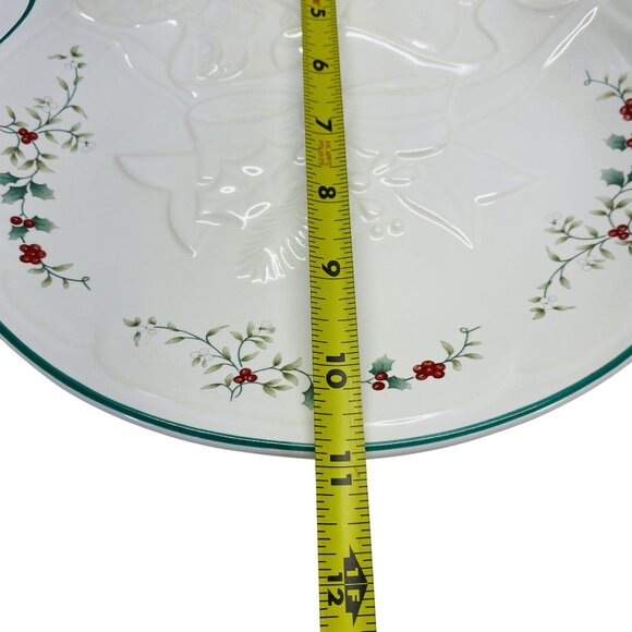 Pfaltzgraff Winterberry Embossed 11" Christmas Serving Tray Holiday Tableware - Picture 3 of 4
